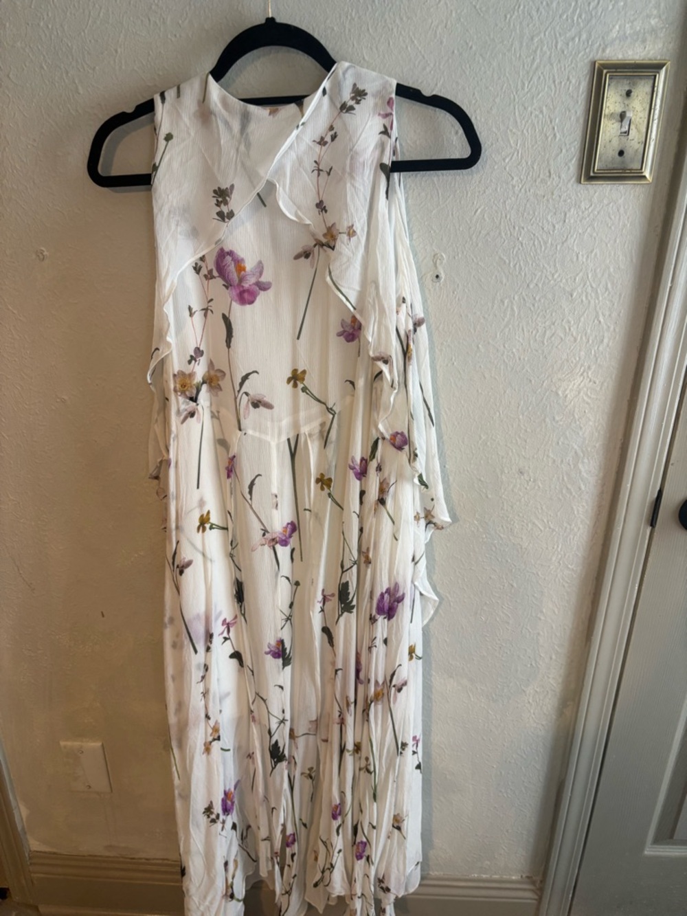 AllSaints White Floral‎ High-Low V-Neck Dress - Picture 5 of 5